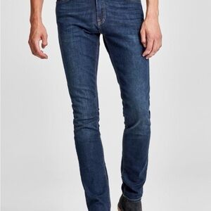 Jack & Jones Men’s Size 34 Slim Fit Glenn Dark Wash Blue Jeans with Stretch